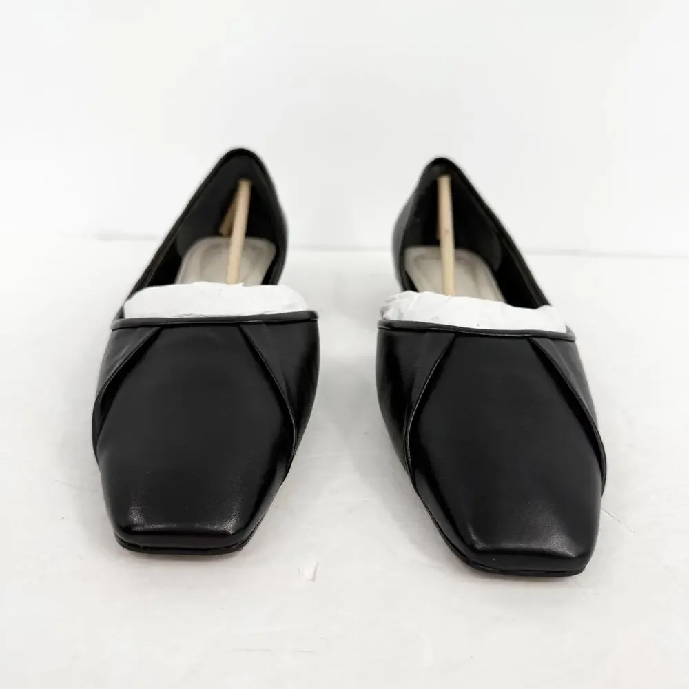 Franco Sarto Womens Debrah Flats US 9.5 M EU 40.5 Black Leather NIB